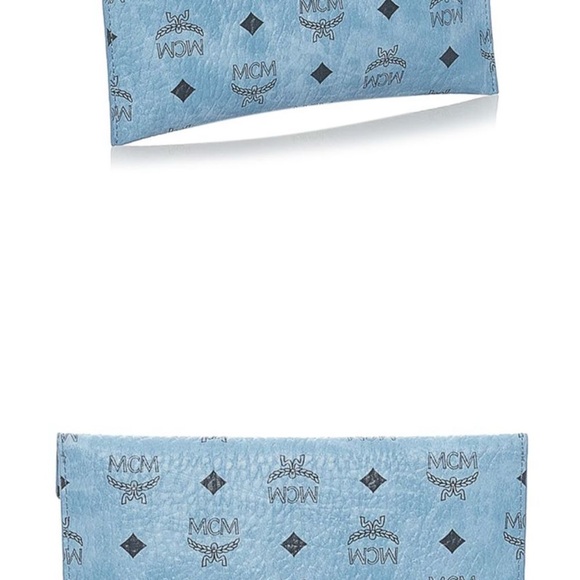 NIB MCM Blue Monogram Envelope Clutch - Picture 3 of 5